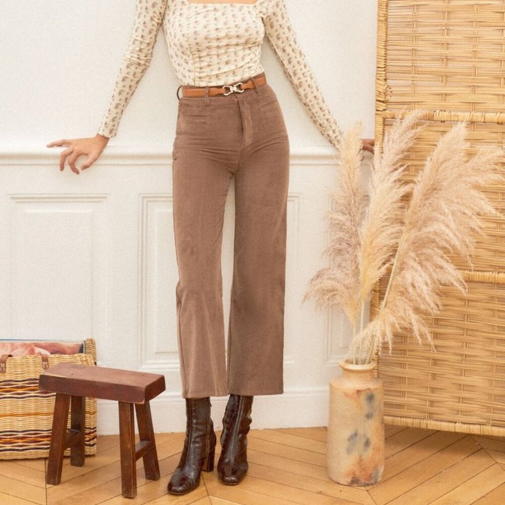 Rouje Swan Pants | Chine Beige (Muted Brown) | Size 38 | NWT
